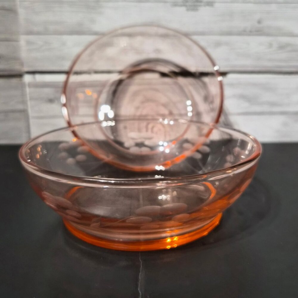 Depression Glass Flowered Dessert Dishes